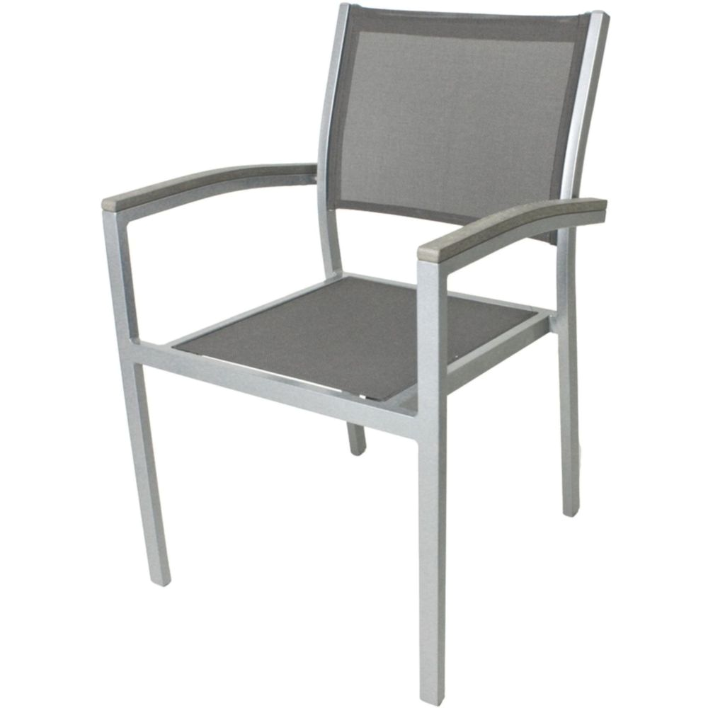 Gartengruppe GRACE – 5-teiliges Set aus Aluminium & Spraystone-Tisch