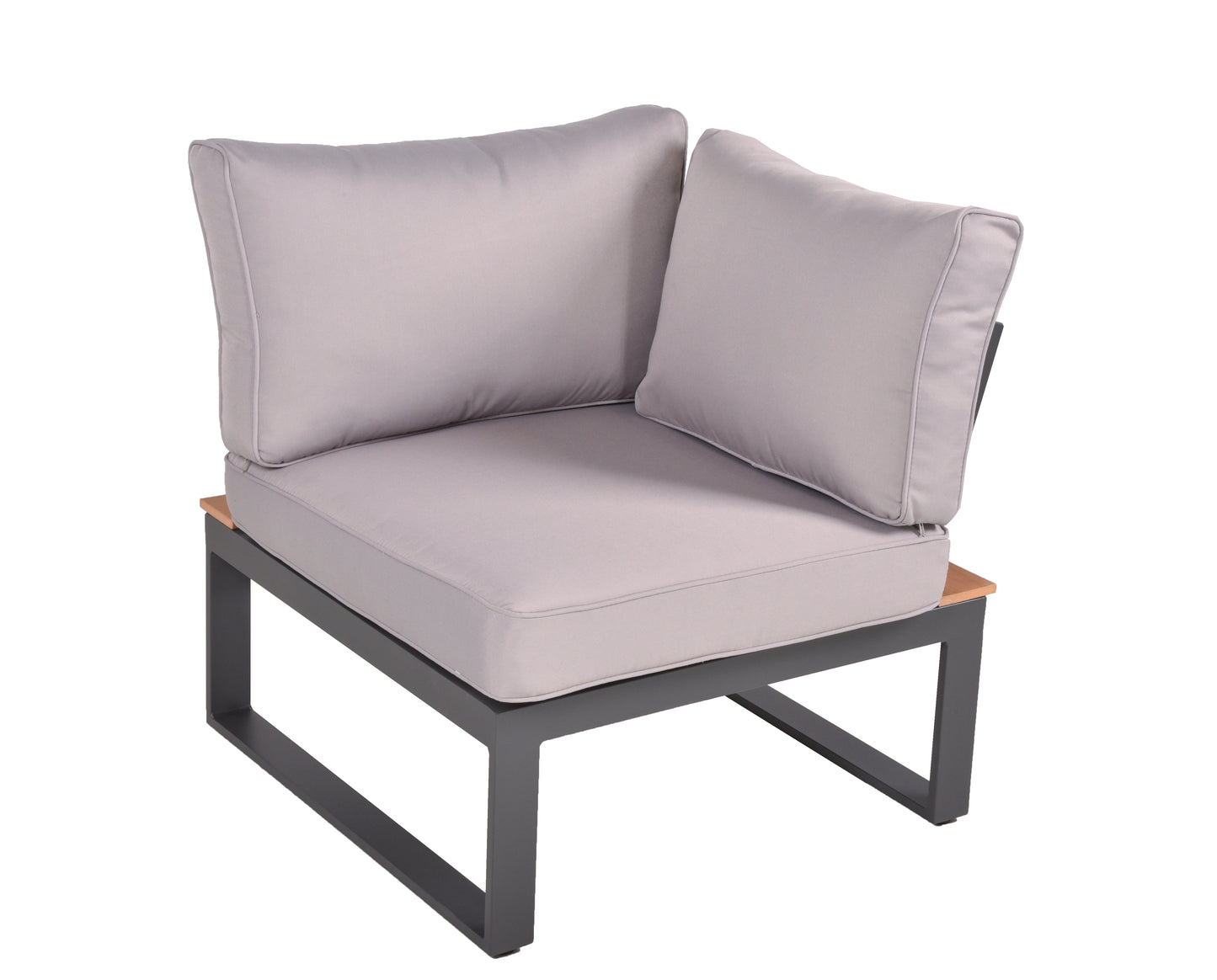 Lounge-Eckgruppe BELMIRA – 6-teiliges Gartenmöbel-Set aus Aluminium, Nonwood und Polyester