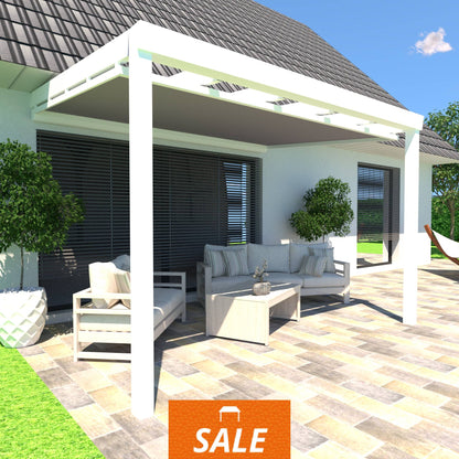 Schweng Terrassenüberdachung S400 mit Unterdachmarkise - 3,35m x 2,54m - inkl. Montage