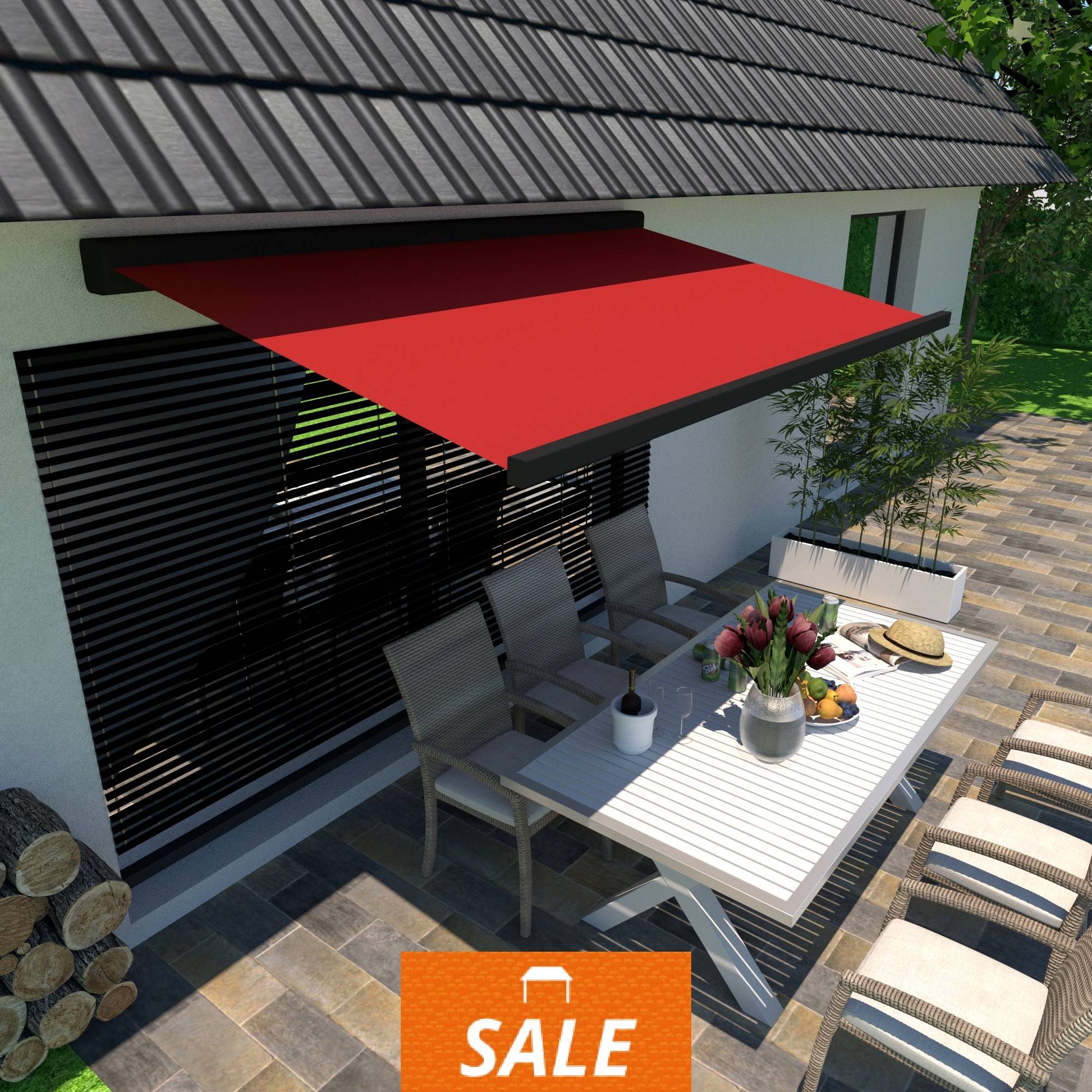 markise 2 50 m breit anthrazit Lewens Look Trentino Kassettenmarkise - 2,50m x 1,66m