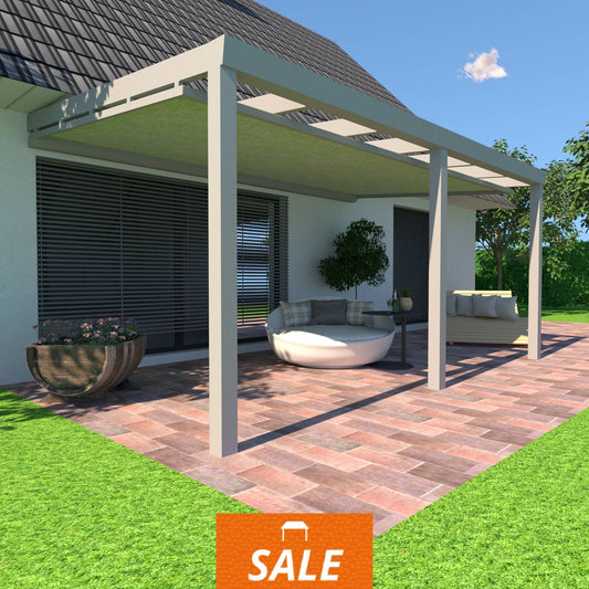 Schweng Terrassenüberdachung S400 mit Unterdachmarkise - 4,81 m x 2,94 m - inkl. Montage