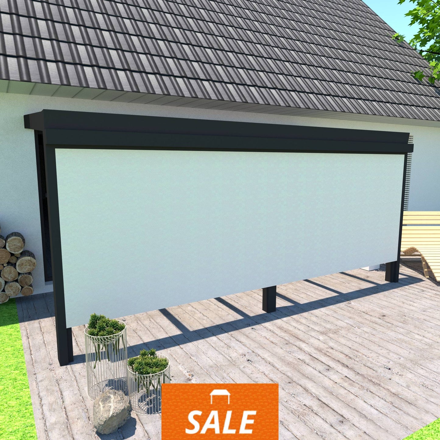 Schweng VSZ 125 Senkrechtmarkise - 4,508m x 2,14m - ohne Montage