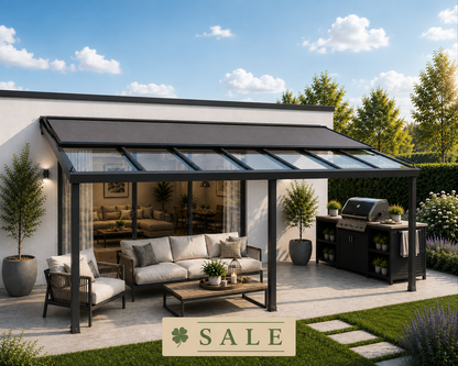 Schweng Terrassenüberdachung S400 mit Aufdachmarkise - 5,14 m x 2,27 m - inkl. Montage