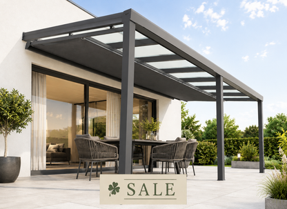 Schweng Terrassenüberdachung S400 mit Unterdachmarkise - 5,20 m x 2,54 m - inkl. Montage