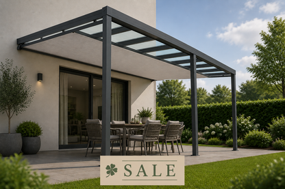 Schweng Terrassenüberdachung S400 mit Unterdachmarkise - 5,80 m x 3,66 m - inkl. Montage