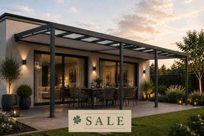 Schweng Terrassenüberdachung S400 mit Unterdachmarkise - 7,13 m x 2,84 m - inkl. Montage
