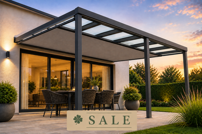 Schweng Terrassenüberdachung S400 mit Unterdachmarkise - 4,80 m x 4,03 m - inkl. Montage