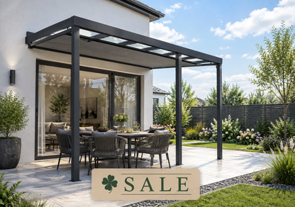 Schweng Terrassenüberdachung S400 mit Unterdachmarkise - 4,20 m x 2,45 m - inkl. Montage