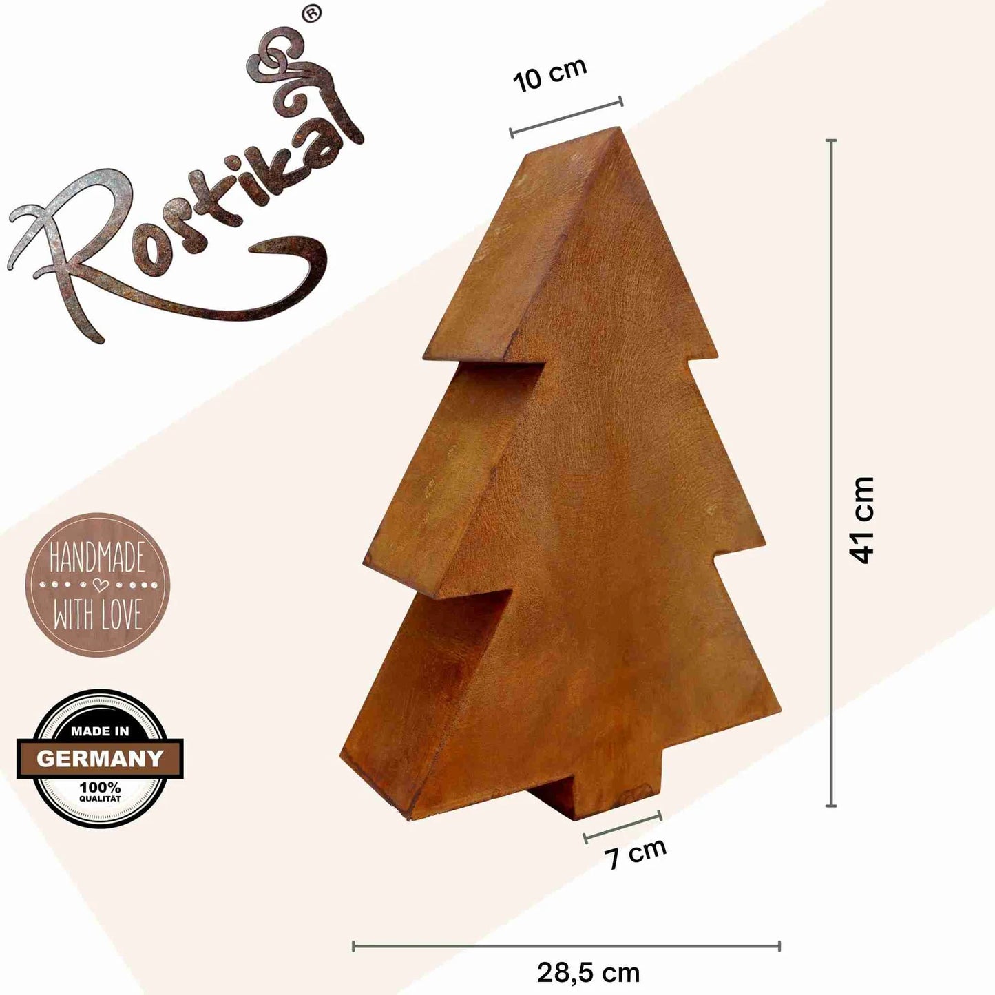Rostiger Weihnachtsbaum in 3D Metall