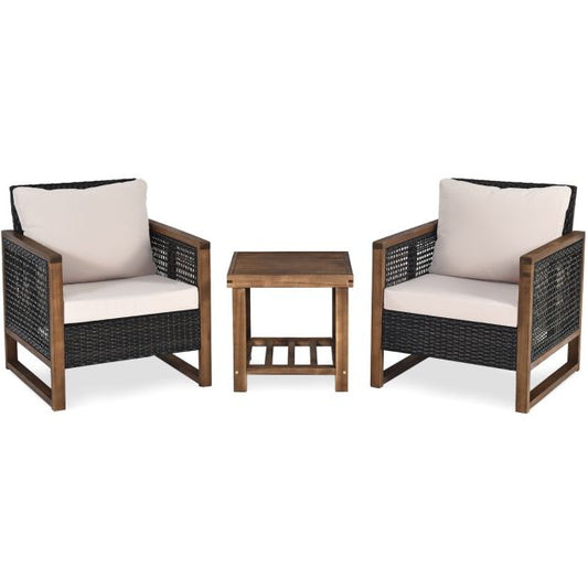 3er Set Rattan Gartenmöbel Polyrattan Lounge Set