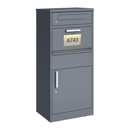 Schweng 2-in-1 Paketbox mit Briefkasten und LED-Beleuchtung – Verzinkter Stahl, abschließbar, 112 cm