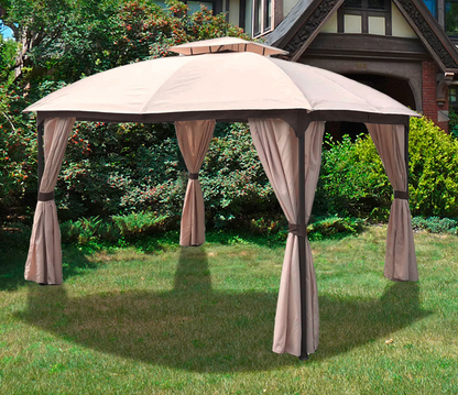 Pavillon PIRES in Beige: Eleganter Wetterschutz für Terrasse & Garten