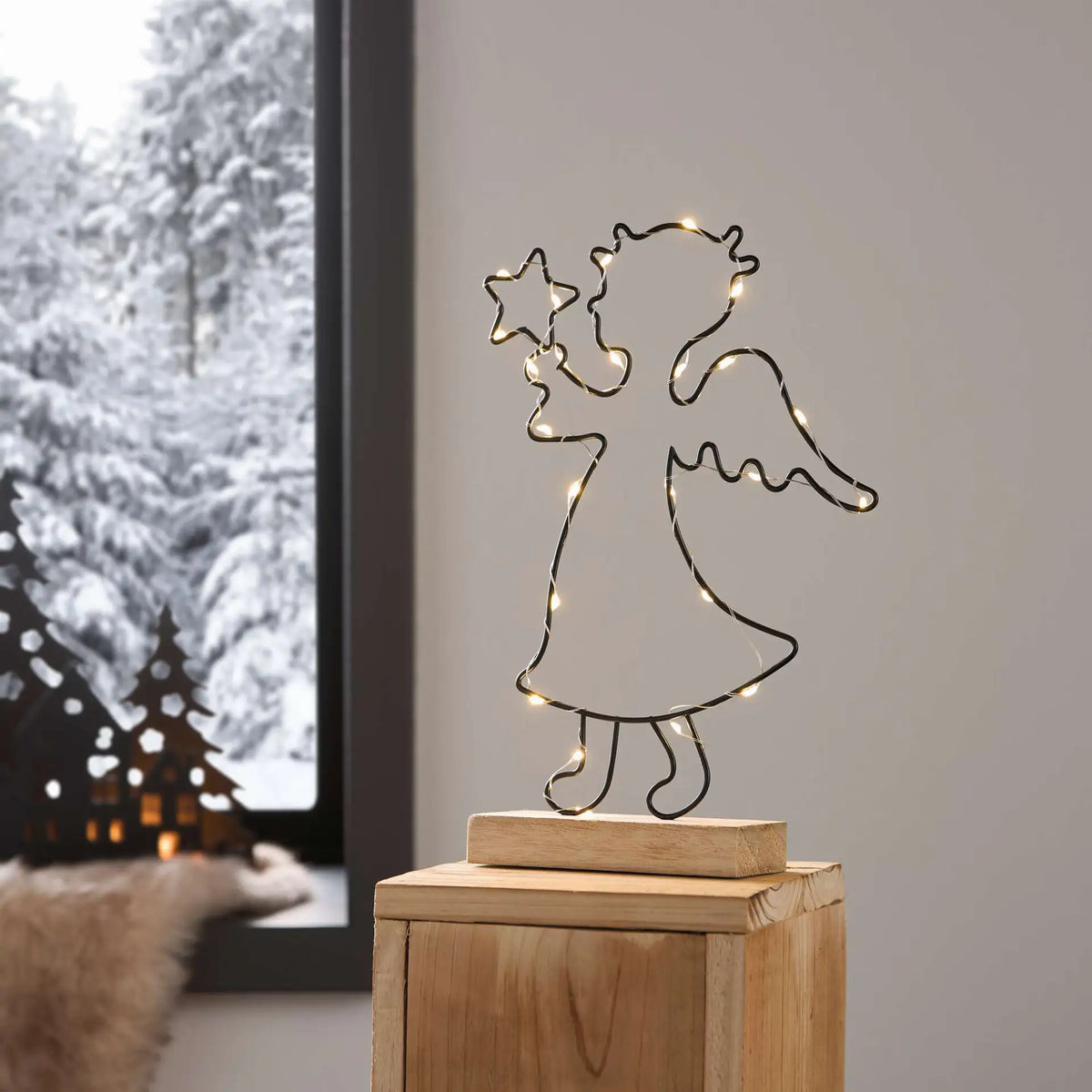 LED-Deko "Engel mit Stern"