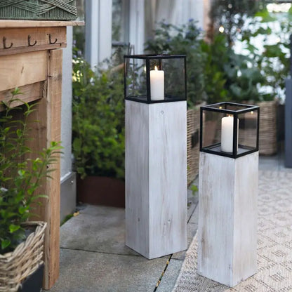 Windlichtsäule Modern 2er Set