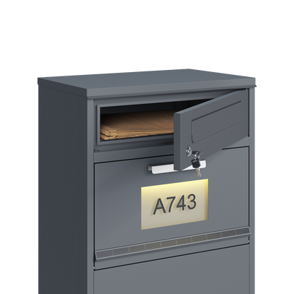 Schweng 2-in-1 Paketbox mit Briefkasten und LED-Beleuchtung – Verzinkter Stahl, abschließbar, 112 cm