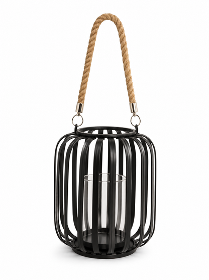 Windlicht Black – dekorative Laterne in Schwarz für Haus & Garten