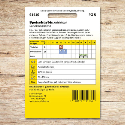 Speisekürbis Uchiki Kuri, Hokkaido