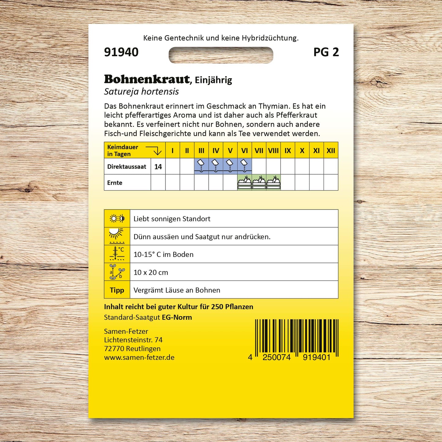 Bohnenkraut einjährig