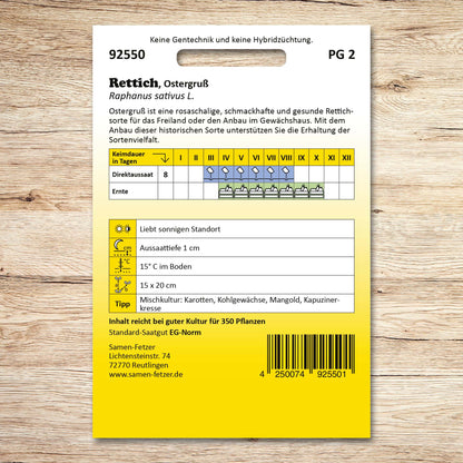 Rettich Ostergruß, rosa/2