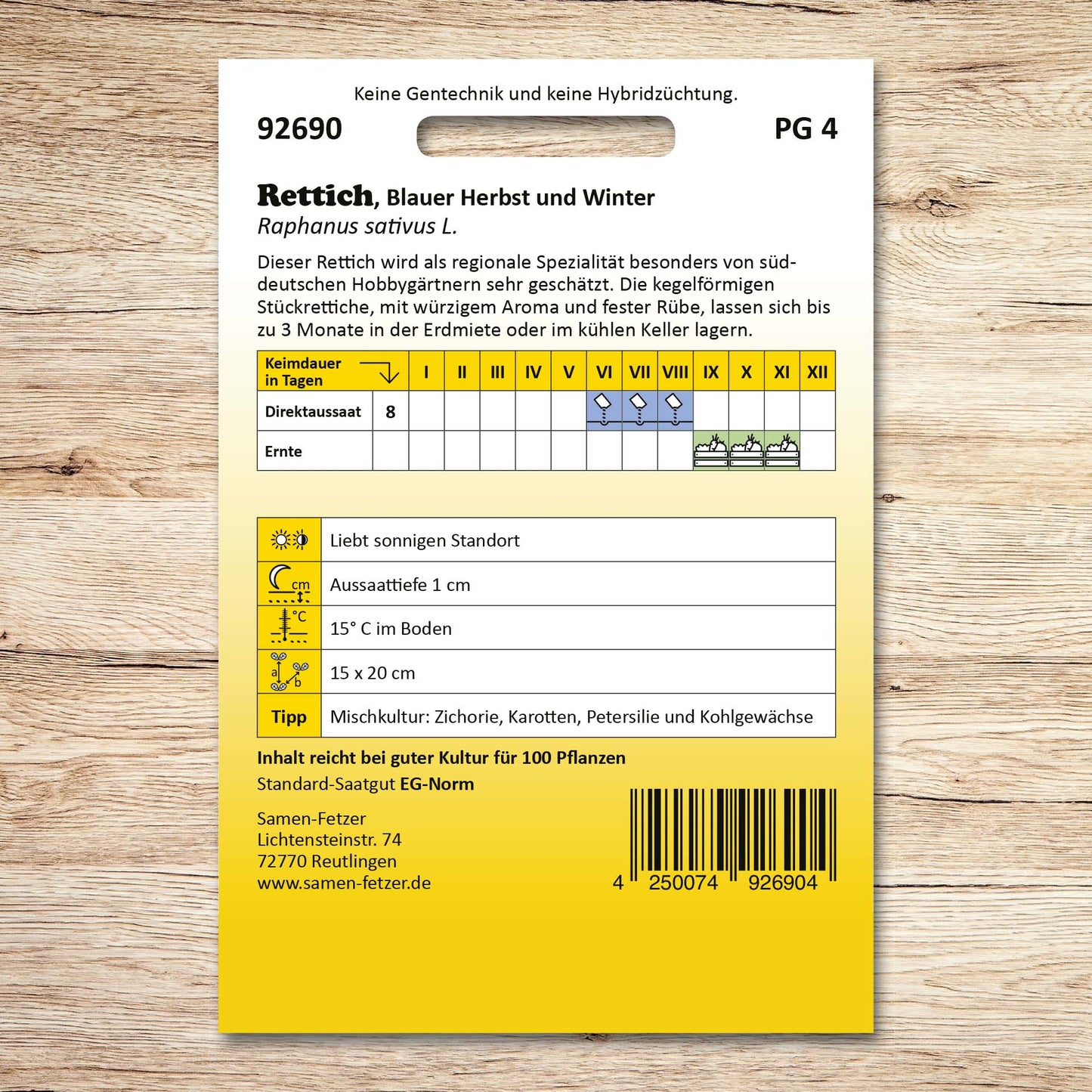 Rettich Blauer Herbst u. Winter