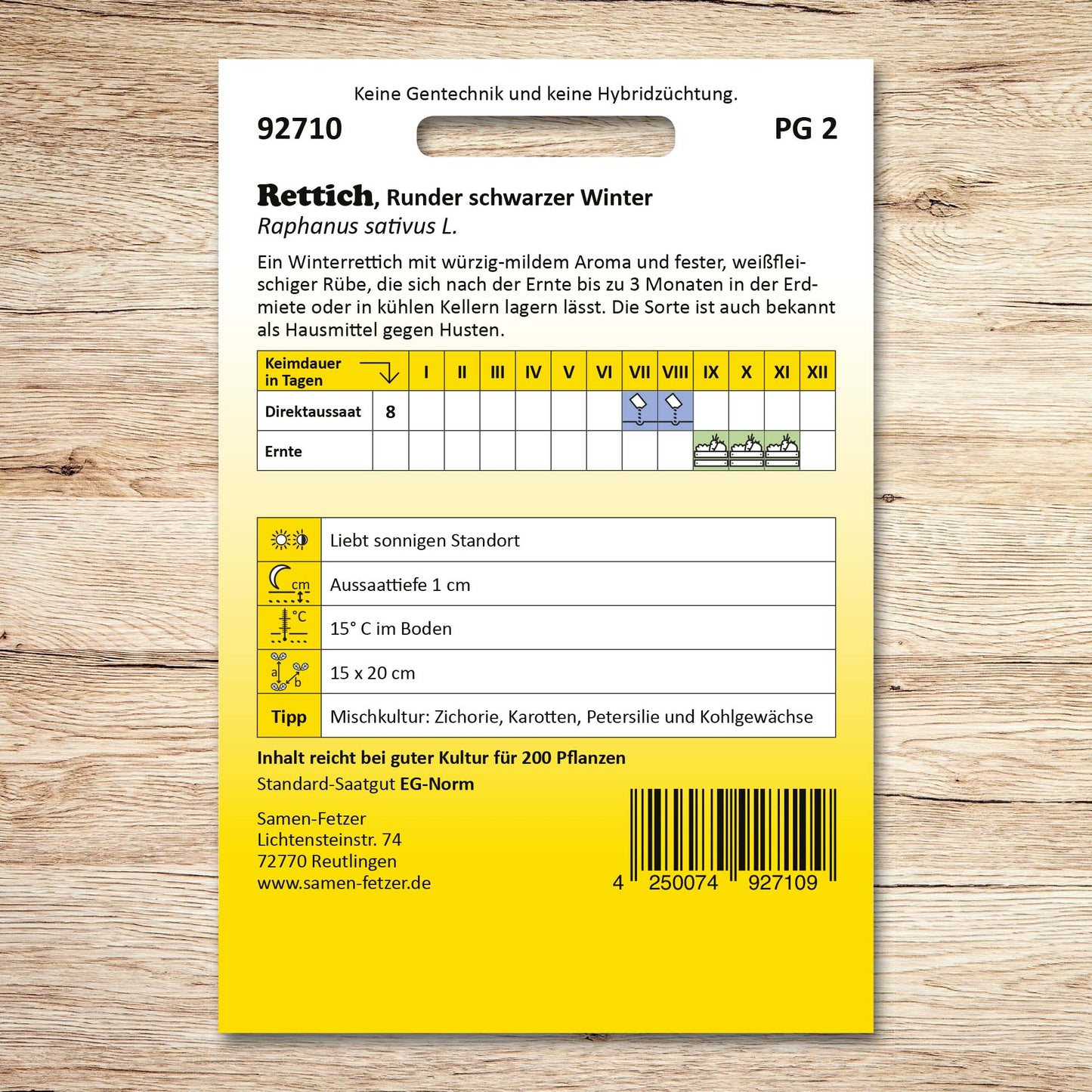 Rettich Runder Schwarzer