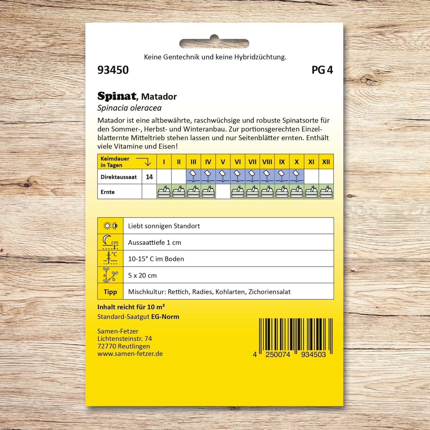 Spinat, Großpackung Matador