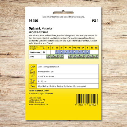 Spinat, Großpackung Matador