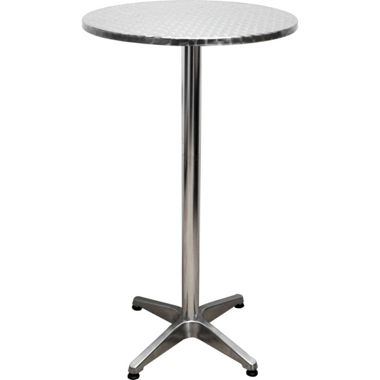 Stehtisch BISTRO, rund Stahl, Alu, silber