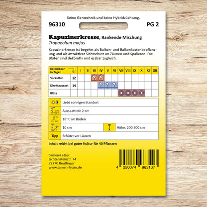 Kapuzinerkresse Prachtmischung, hoch, rankend