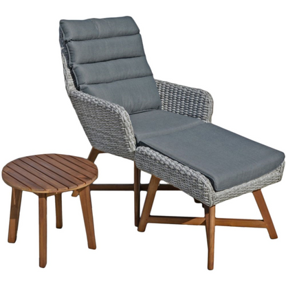 Lounger-Set CALVIA  – stilvolle Entspannung in Grau und Braun für Ihren Garten