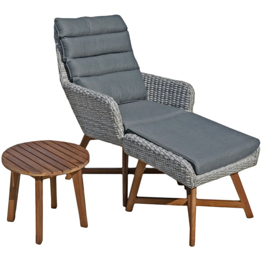 Lounger-Set CALVIA  – stilvolle Entspannung in Grau und Braun für Ihren Garten