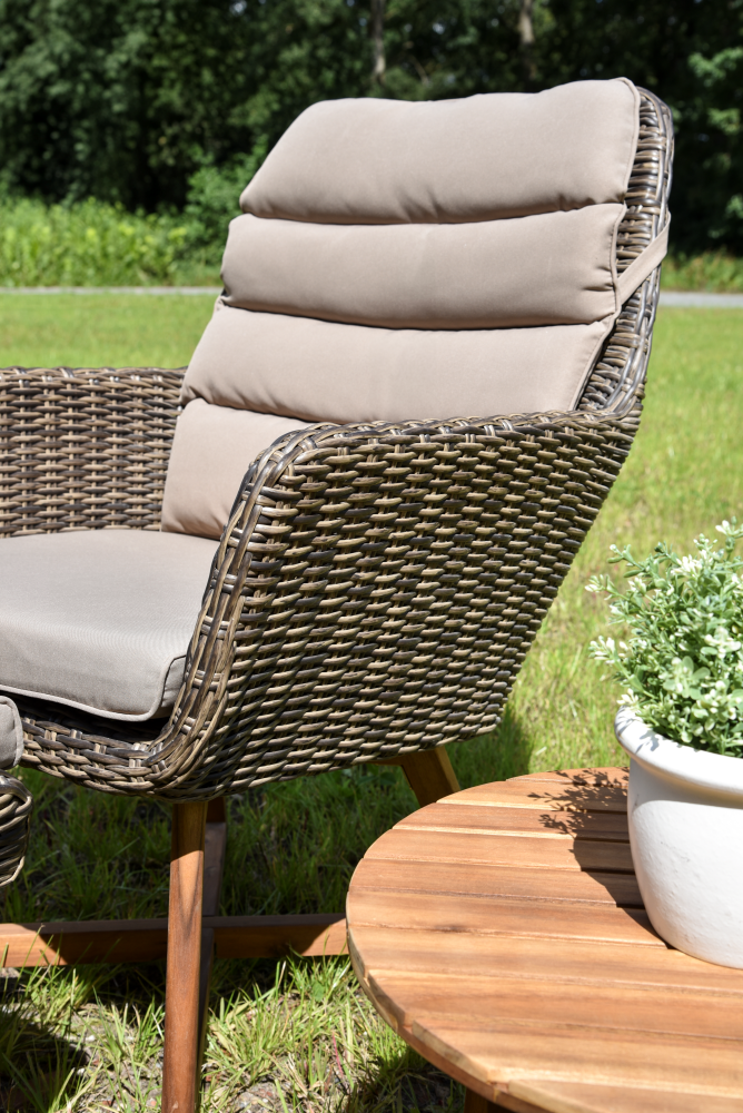 Lounger-Set CALVIA  – stilvolle Entspannung in Grau und Braun für Ihren Garten