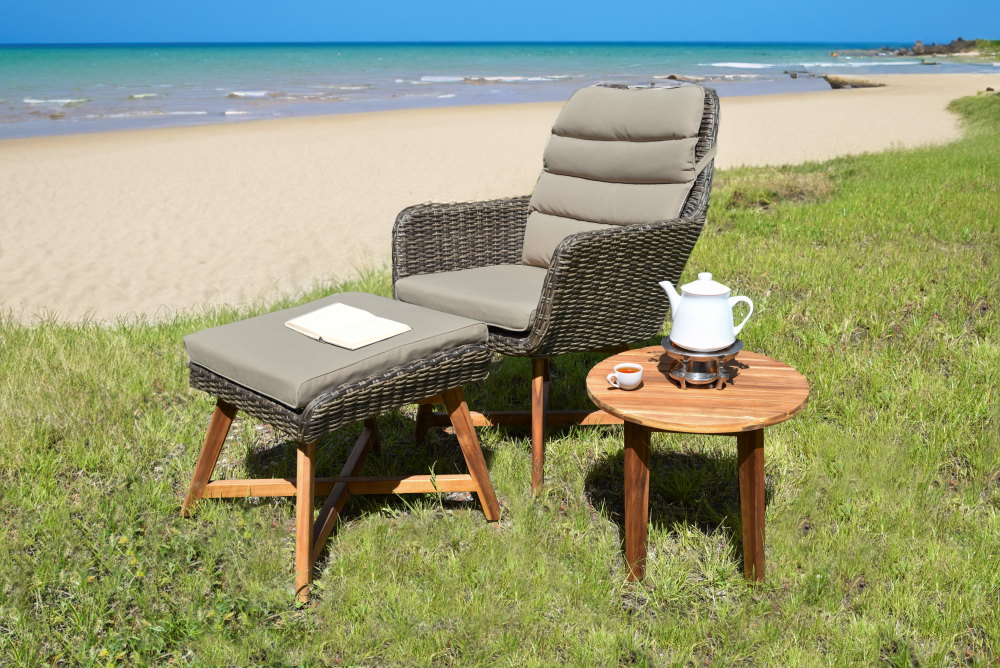 Lounger-Set CALVIA  – stilvolle Entspannung in Grau und Braun für Ihren Garten