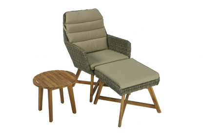 Lounger-Set CALVIA  – stilvolle Entspannung in Grau und Braun für Ihren Garten
