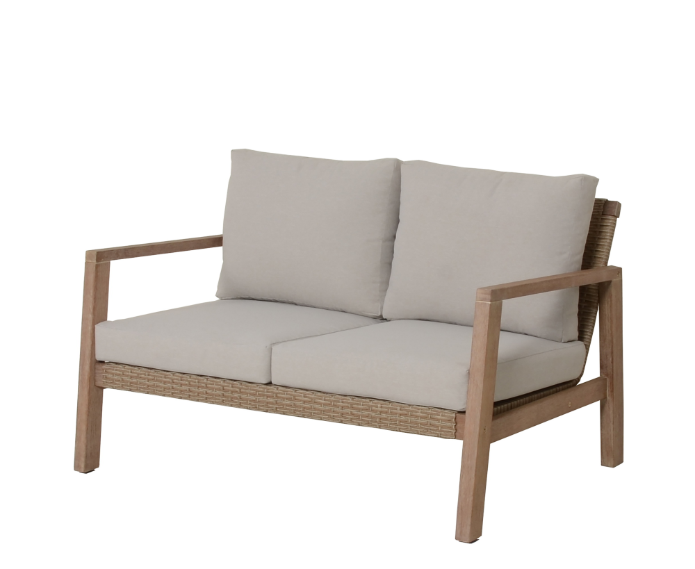 Lounge-Set SAN MATEO – 4-teiliges Gartenmöbel-Set aus FSC®-zertifiziertem Eukalyptus-Holz inkl. Kissen