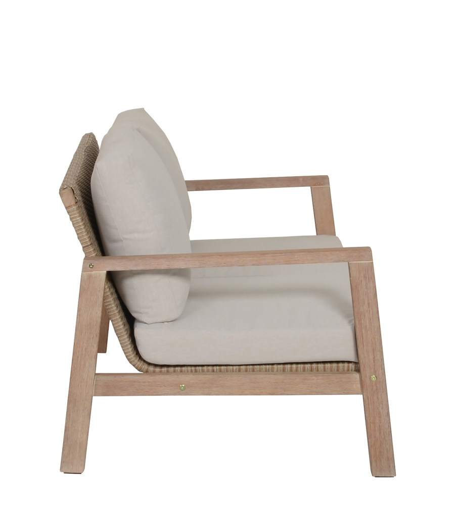 Lounge-Set SAN MATEO – 4-teiliges Gartenmöbel-Set aus FSC®-zertifiziertem Eukalyptus-Holz inkl. Kissen