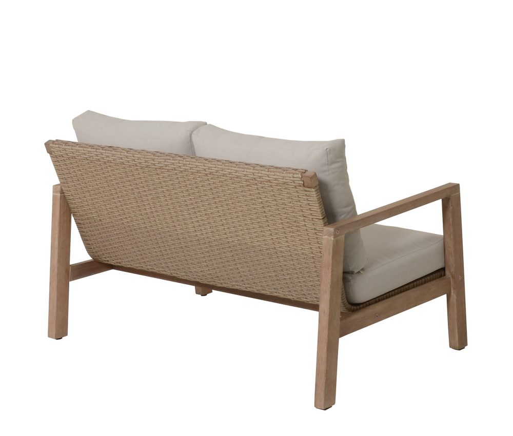 Lounge-Set SAN MATEO – 4-teiliges Gartenmöbel-Set aus FSC®-zertifiziertem Eukalyptus-Holz inkl. Kissen
