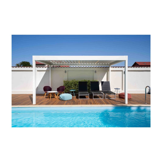 Lamellenpergola Alba - Anthrazit DB703 Struktur - Breite 2,643 m