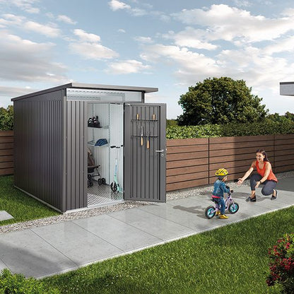 Biohort Gerätehaus Highline – konfigurierbar - silber-metallic