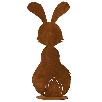 Edelrost Deko Osterhase "Berti" | Osterdeko Hase für Garten und Haus - Metall Hase für draußen und drinnen