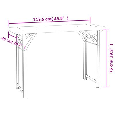 Biertisch-Set 3-tlg. Klappbar Massivholz Tanne