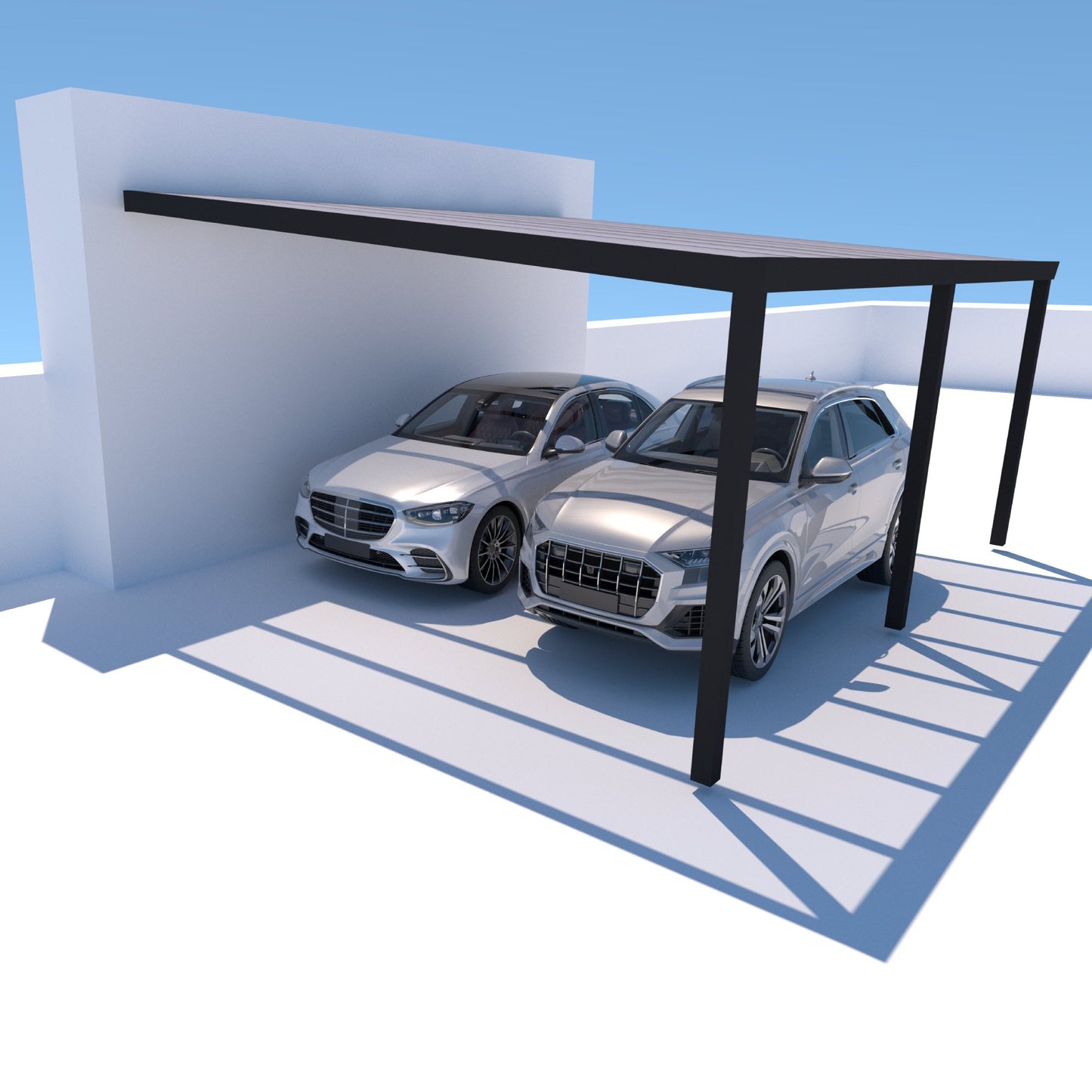 Pultdachcarport S400 wandangebunden/ freistehend (konfigurierbar)