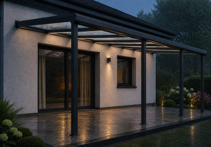 Terrassenüberdachung Polycarbonat, 7,06 m x 4,00 m