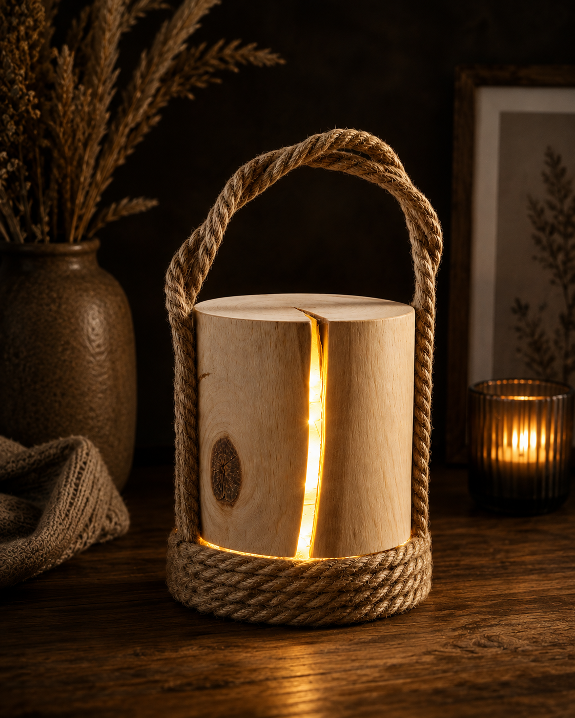 LED-Laterne "Wood"