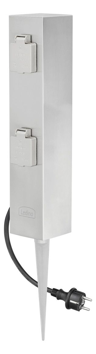 Ledino Steckdosenpfosten 4er Connect S4 Edelstahl, Outdoor
