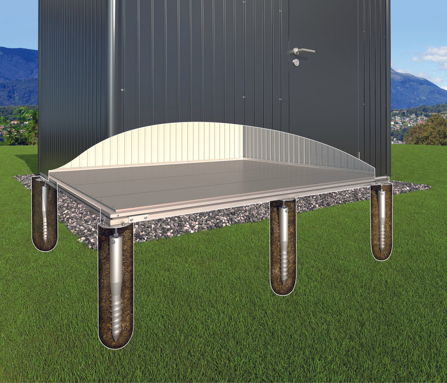 Biohort Gerätehaus Highline – konfigurierbar - quarzgrau-metallic