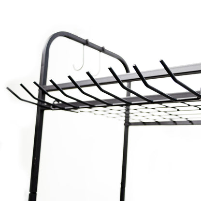 Garten Organizer Schwarz – Platzsparender Werkzeugständer für Schaufeln, Besen & Gartengeräte – Stabil & Praktisch für Garage und Schuppen