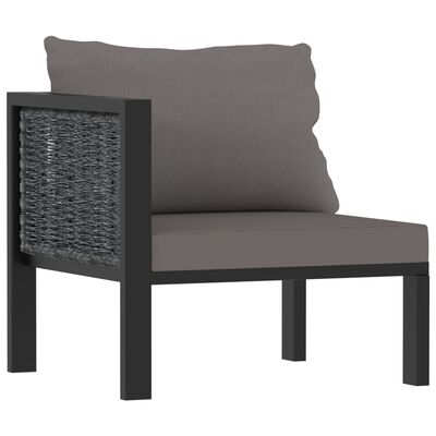 Garten-Lounge-Set 9-tlg. mit Auflagen Poly Rattan Anthrazit