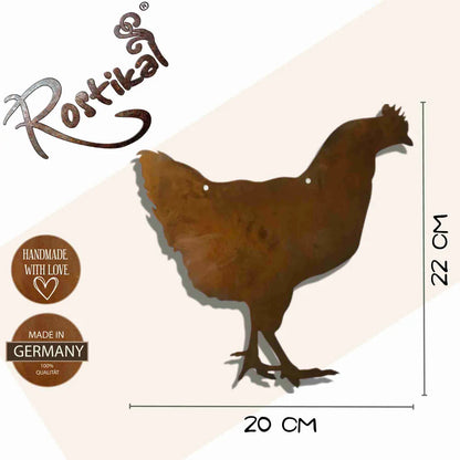 Henne und Gockel | Fensterdeko hängend im Landhausstil | Gartendeko Hahn und Henne aus Metall