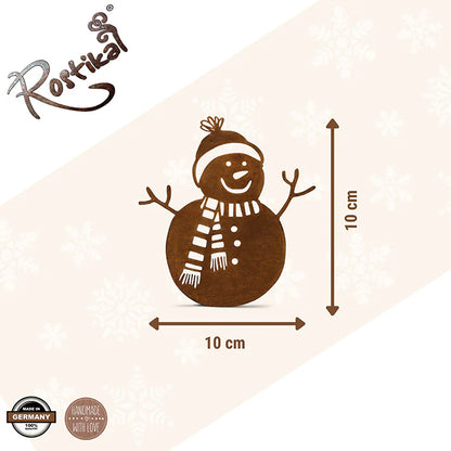 Edelrost Schneemann Norbert aus Metall | Rost Winterdeko für Garten und Haus
